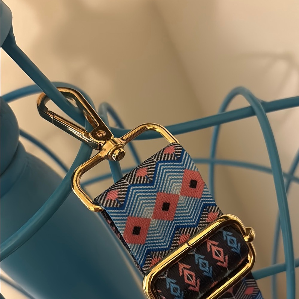 Geometric Patterned Strap With Gold Hardware - image 3